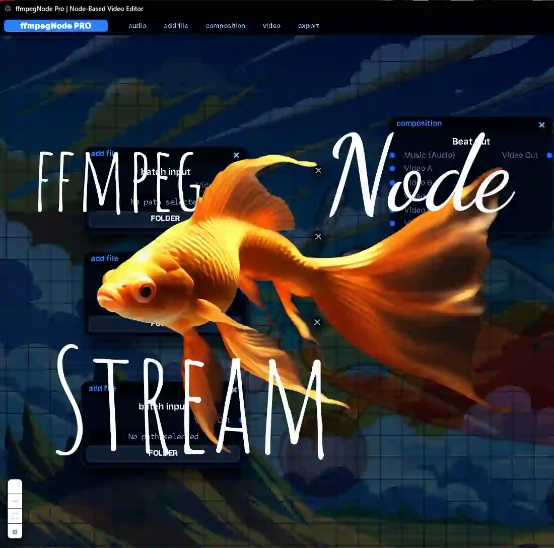 Screenshot of ffmpegNode Stream: Потужний оркестратор вузлів для відео, штучного інтелекту та ваших скриптів.